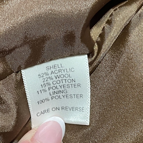 Talbots Womens Brown Tweed Wool Blend 2-Button Blazer Jacket Size 14 Made in USA - Picture 7 of 7